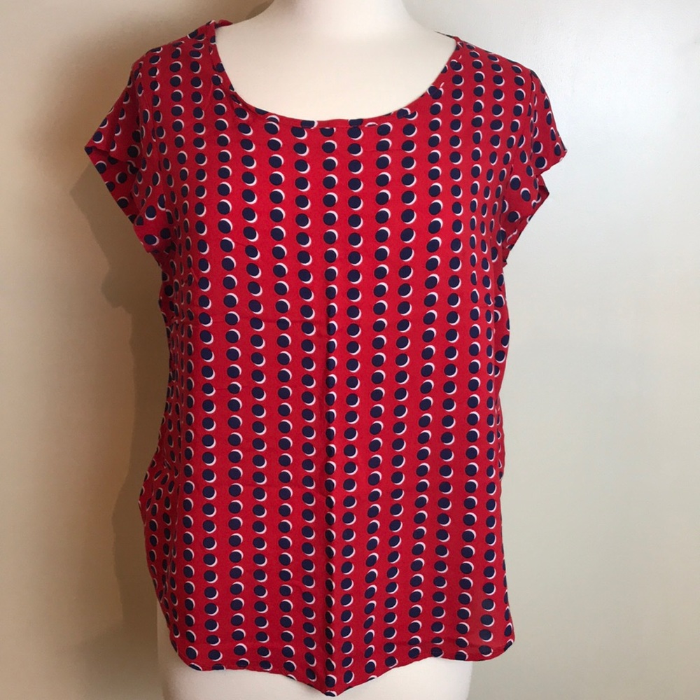 Rose and rhyme red with blue and white polkadot